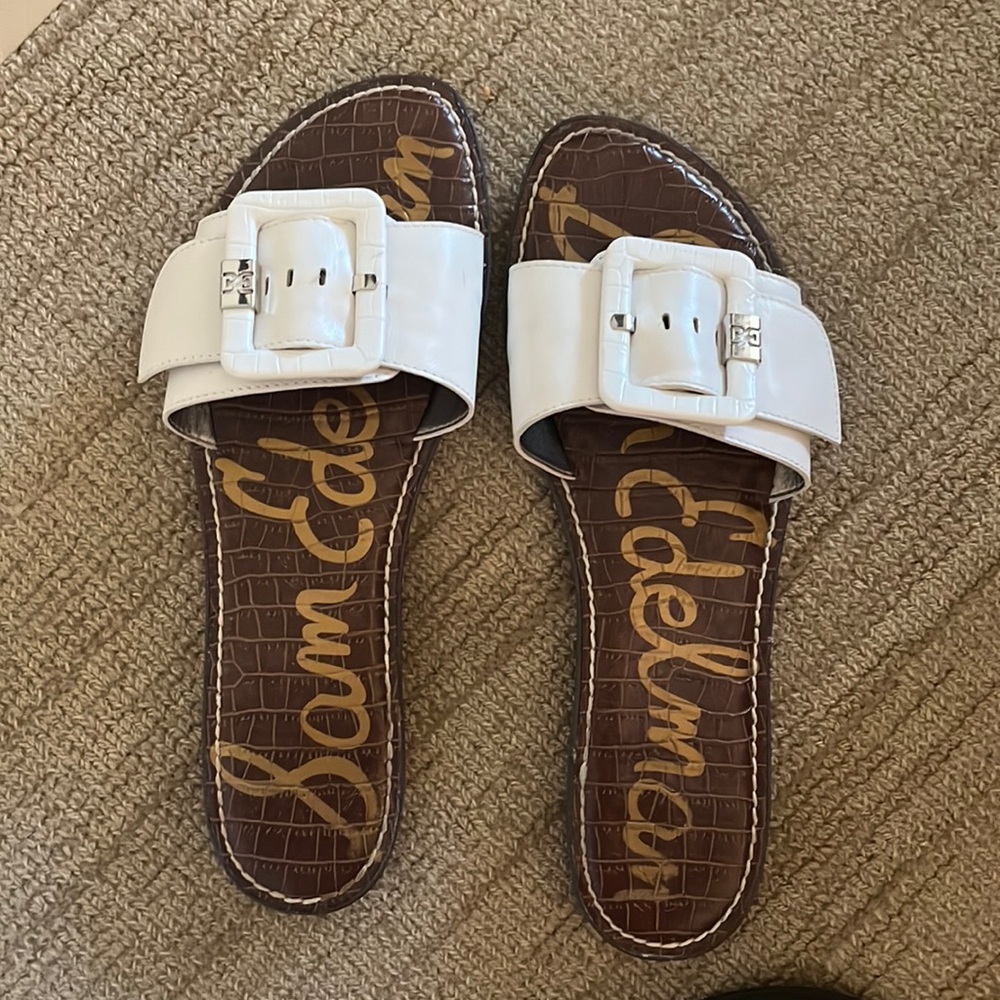 Sam Edelman white buckle sandals